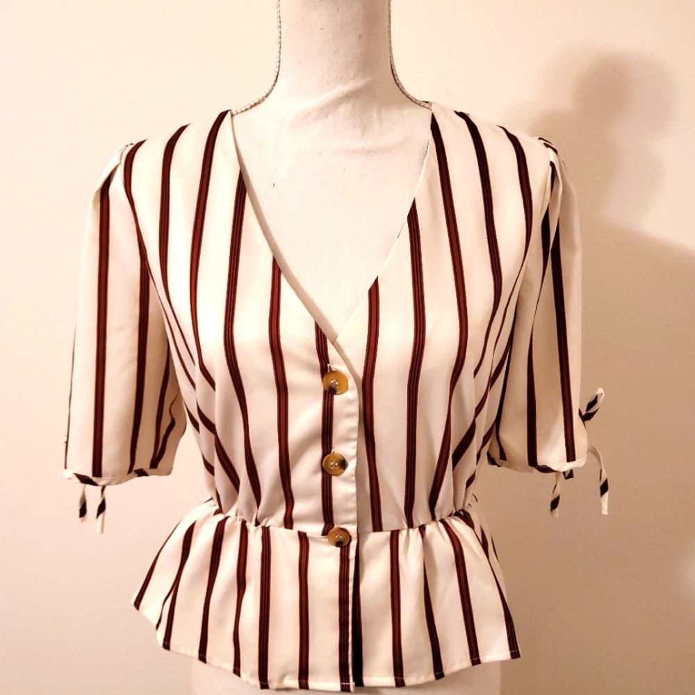Stripe Peplum Blouse